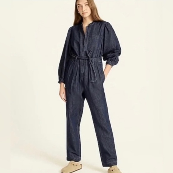 J. Crew Puff-Sleeve Denim Jumper - Size 2 - Picture 1 of 10